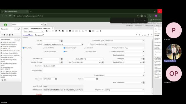 45. Qualmed session 44 - Formula master, BMR BPR Creation