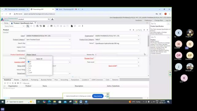Aaven Session 10 - Semi-Finished Goods master