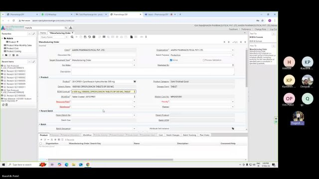 Aaven Session 14 - Manufacturing Order