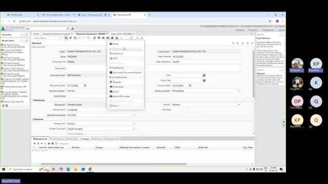 Aaven Session 22 - Shipment and Innvoice generate